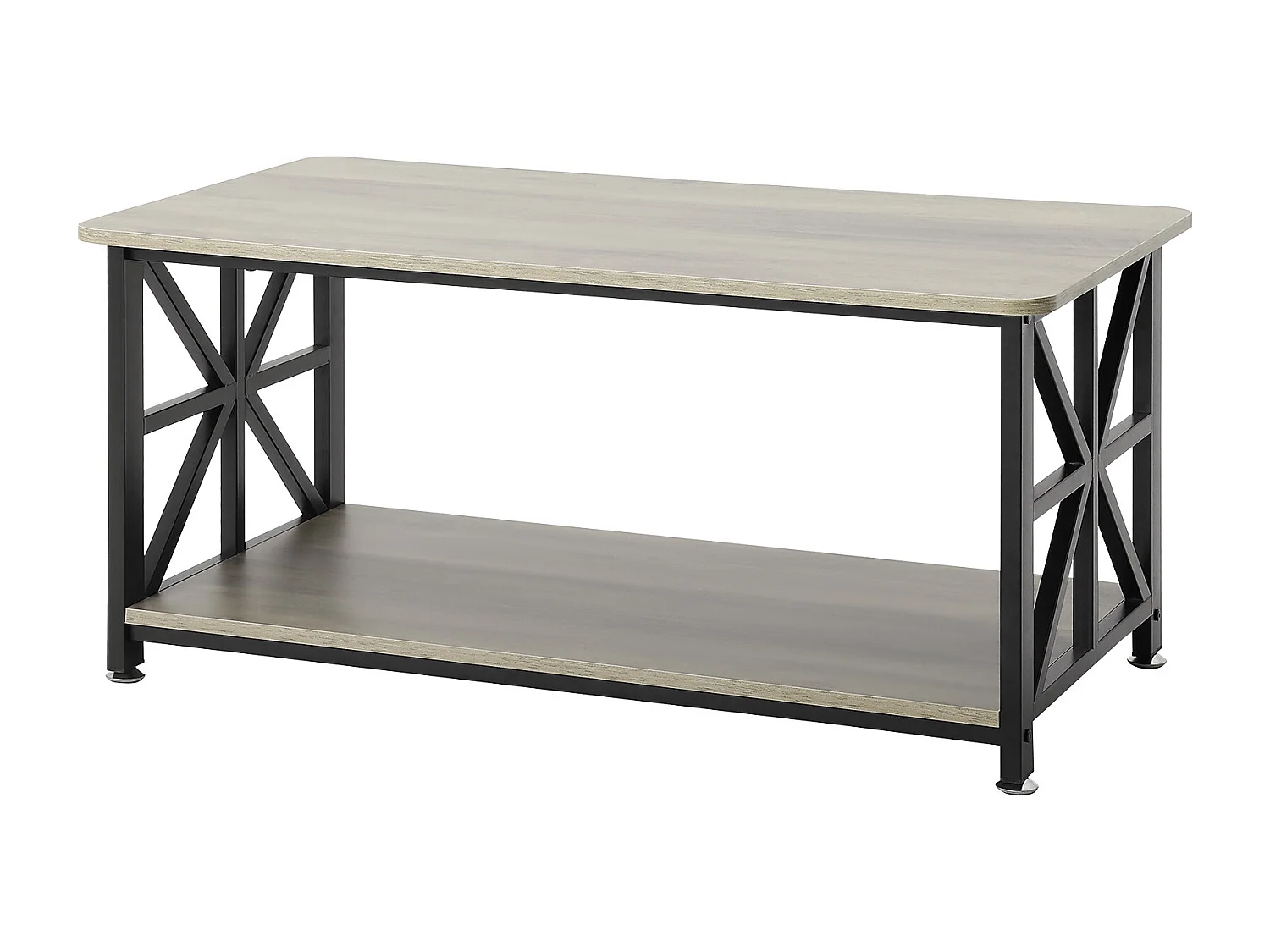 Table Basse SucceBuy, 1000 mm, Marron-Noir, Rectangulaire Avec Compartiment De Rangement Ouvert, pour Salon, Chambre, Appartement, Studio