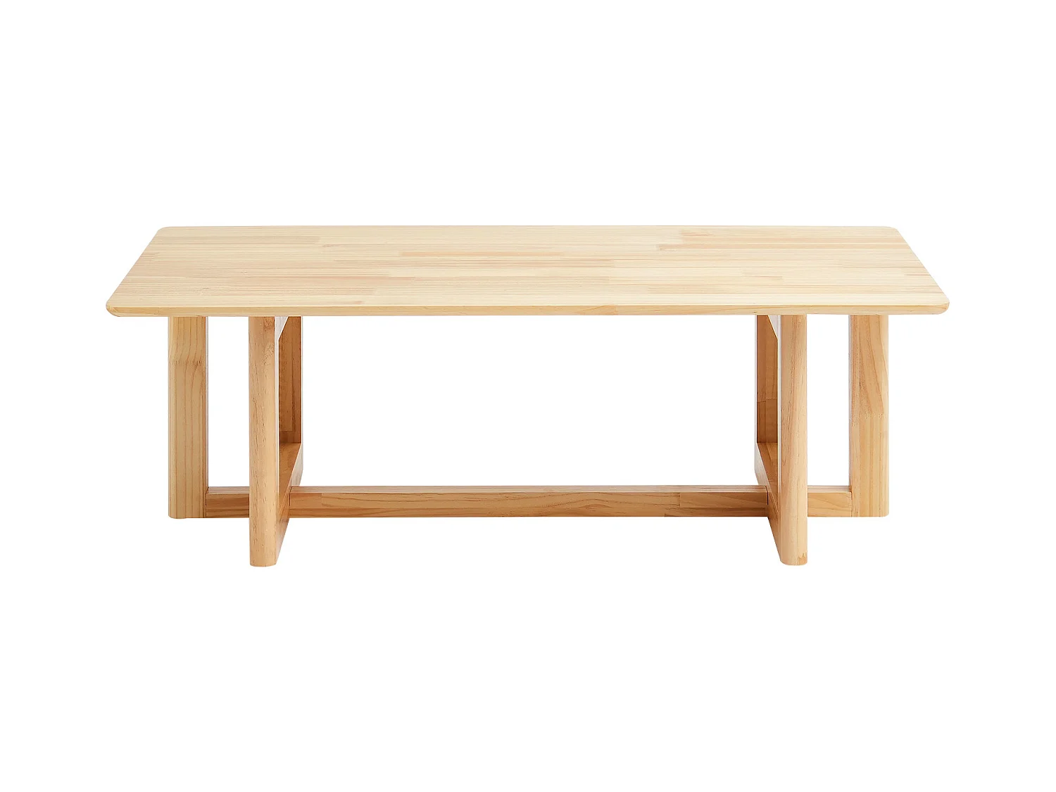 Niedertisch SucceBuy 120 x 60 x 40 cm, Rechteckiger Rotankorb-Tisch mit 1 Ebene fürs Wohnzimmer