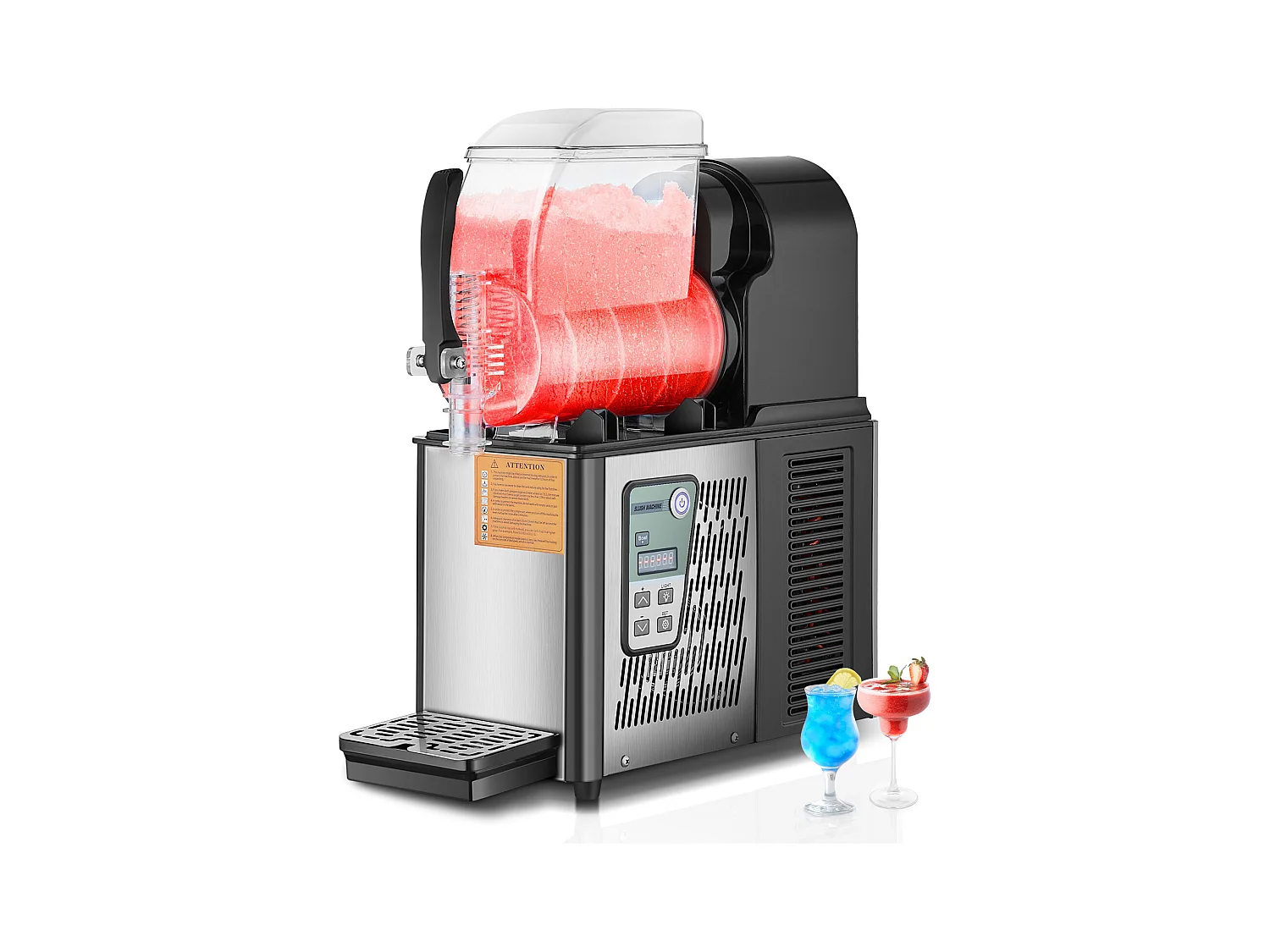 Machine à Granité Commerciale SucceBuy 4 L, Margarita en Acier Inoxydable 16 Tasses, pour la Maison, les Fêtes, les Restaurants, les Cafés