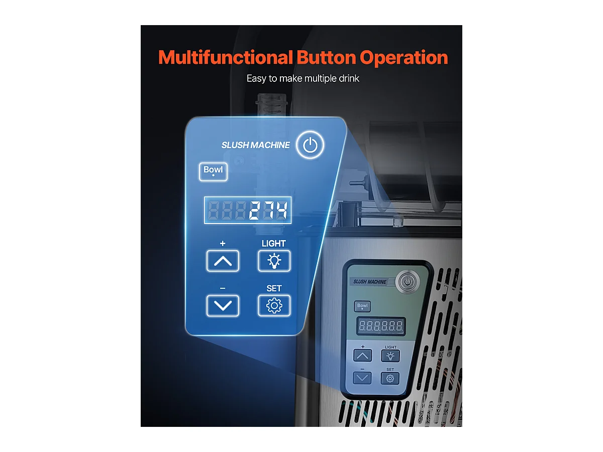 Machine à Granité Commerciale SucceBuy 4 L, Margarita en Acier Inoxydable 16 Tasses, pour la Maison, les Fêtes, les Restaurants, les Cafés
