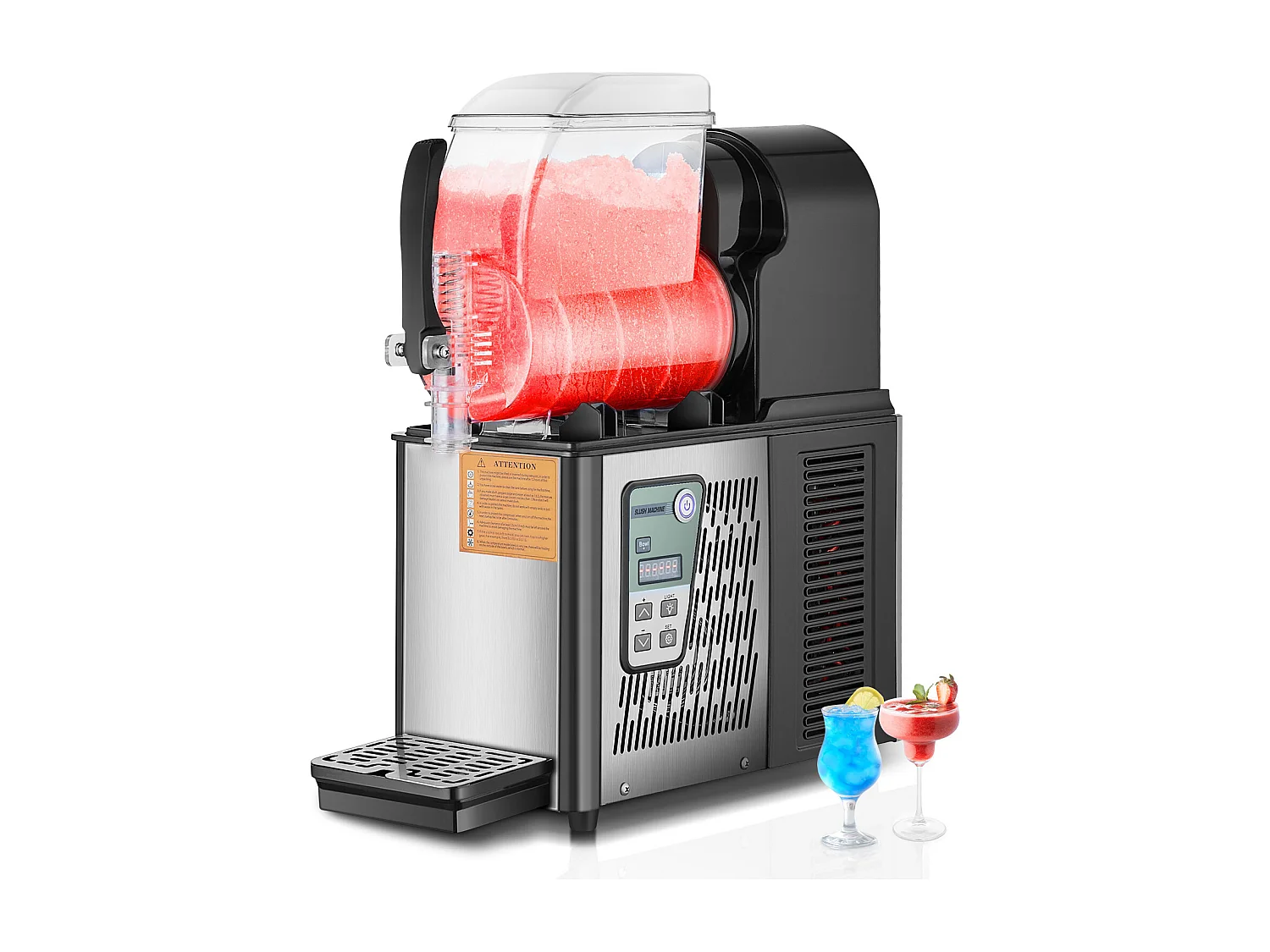 Commerciële Granietenmachine SucceBuy 4 L, Margarita in RVS 16 Bekers, voor het Huis, de Feesten, de Restaurants, de Cafés