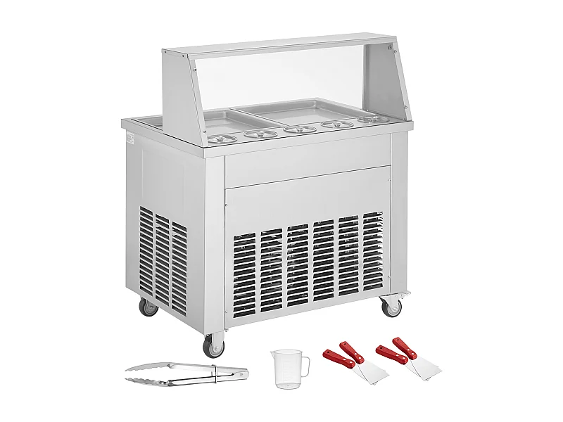 SucceBuy Eismaschine für frittiertes Eis, 35 x 35 cm, Edelstahl-Eismaschine