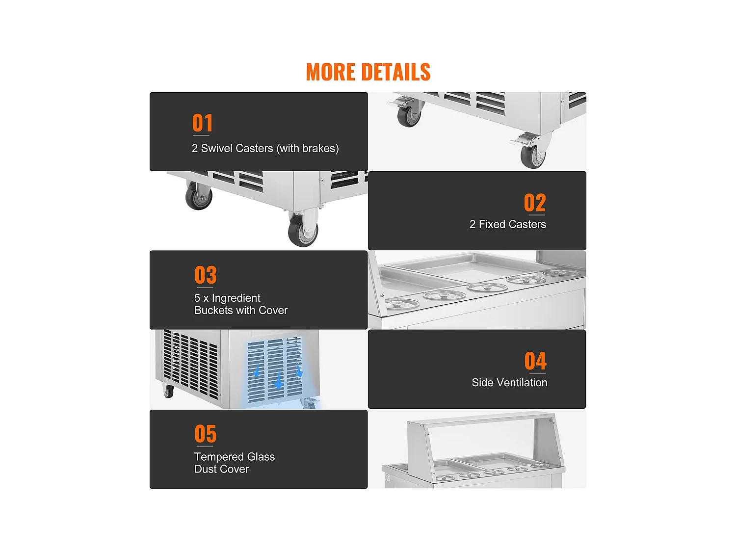 Sorbetière à Glace Frite SucceBuy 35 x 35cm, Machine à Glace Acier inoxydable