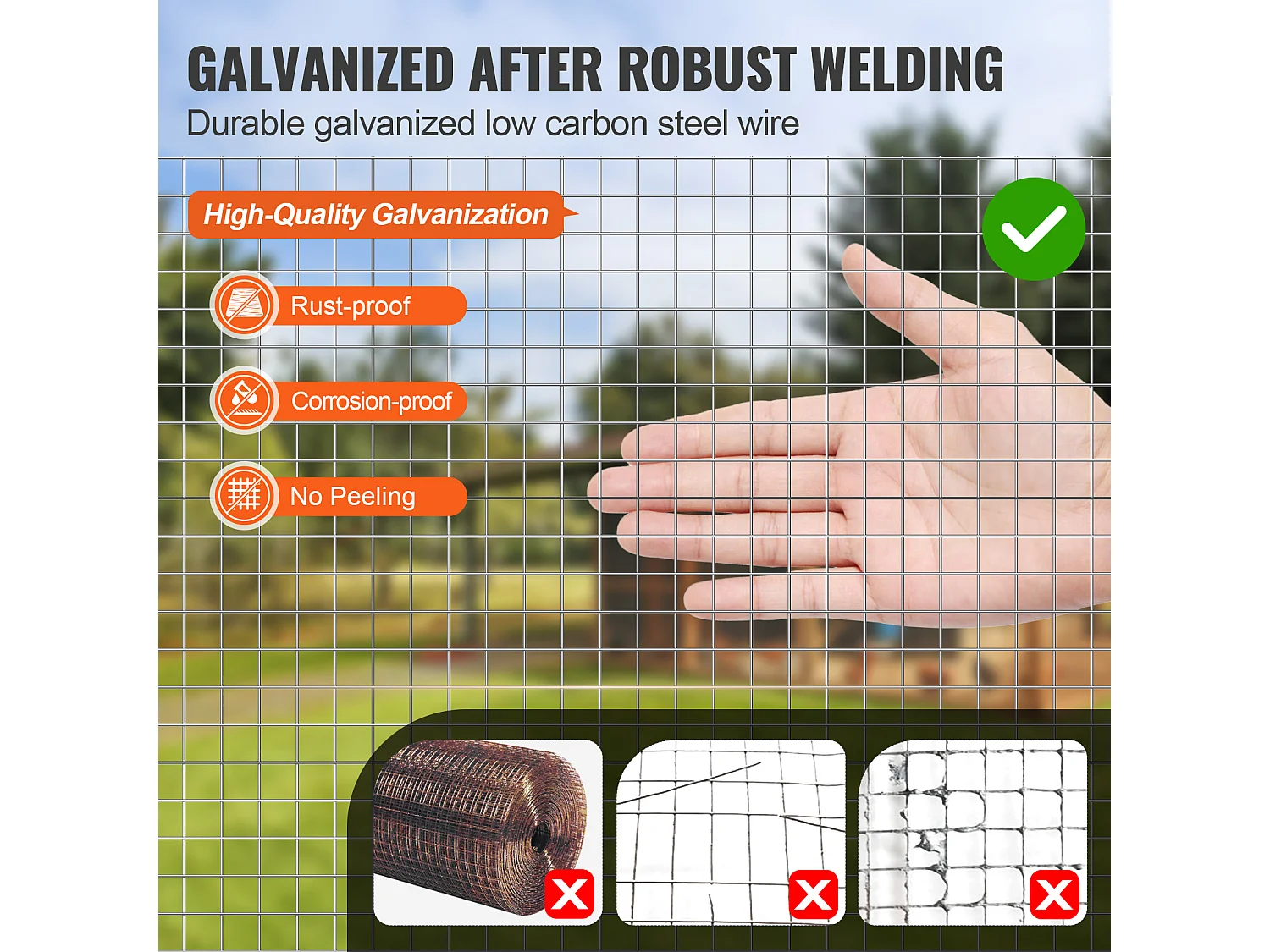 Gegalvaniseerd Gaashekwerk SucceBuy Hardwaregaas 1,27 cm x 60,96 cm x 1524 cm 19 Ga