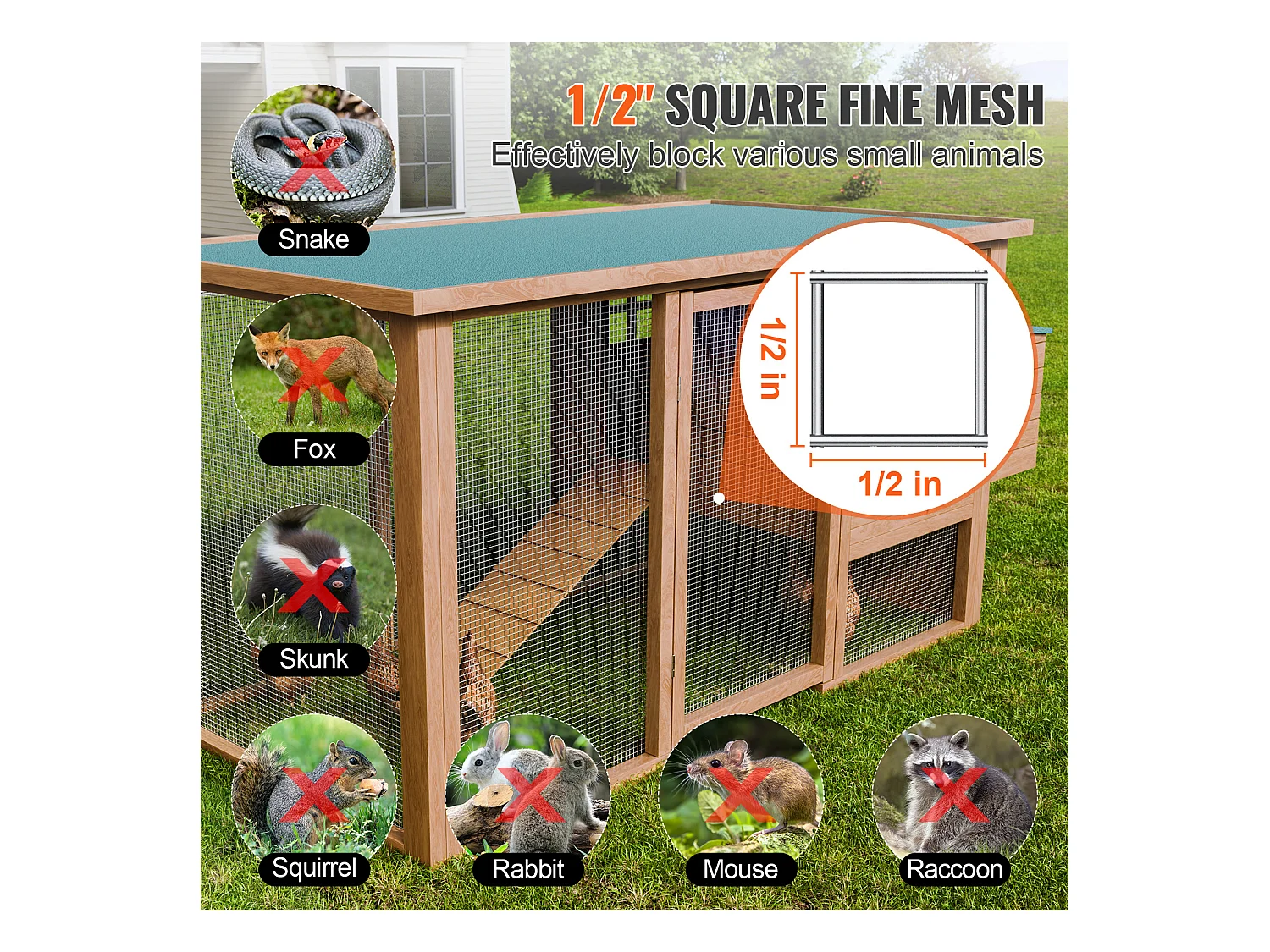 Clôture en Treillis Métallique Robuste SucceBuy 1.27cm x 91.44cm x 1524cm 19 Ga