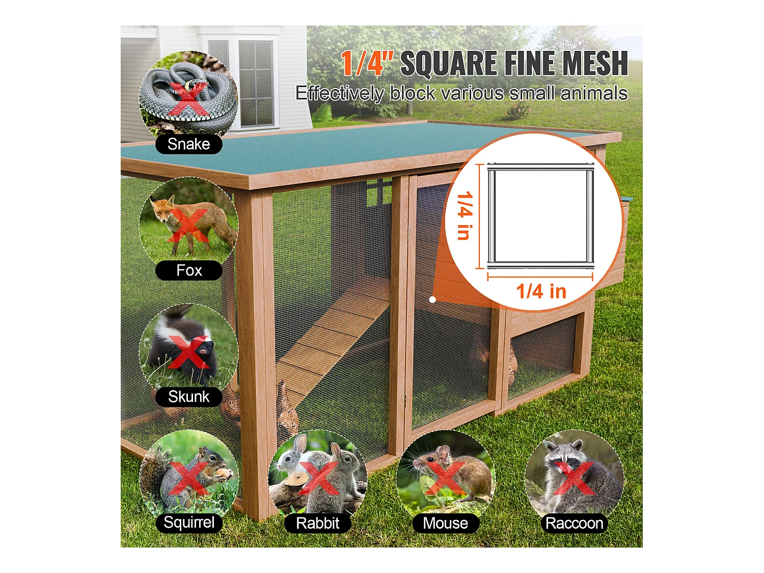 Clôture en Treillis Métallique Galvanisé SucceBuy 0.64cm x 121.92cm x 3048cm 23 Ga