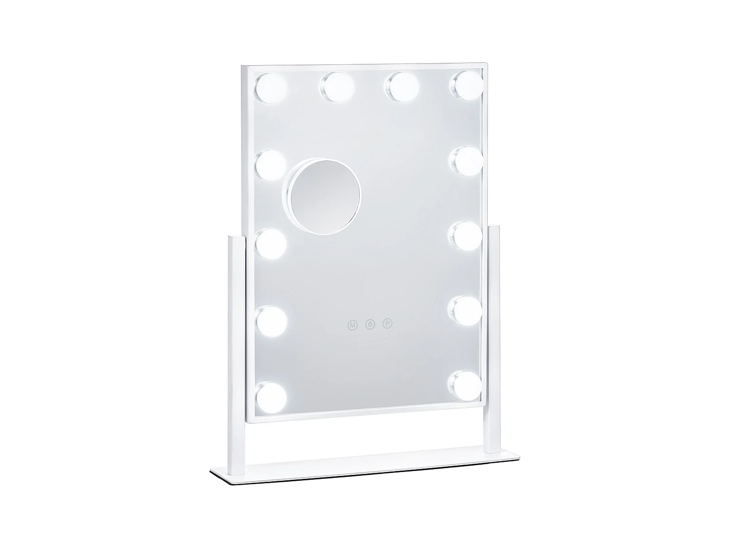 Make-up Spieghel SucceBuy 41 x 30 cm, Wit, Hollywood-stijl Hofelijkheidsspiegel met Verlichting