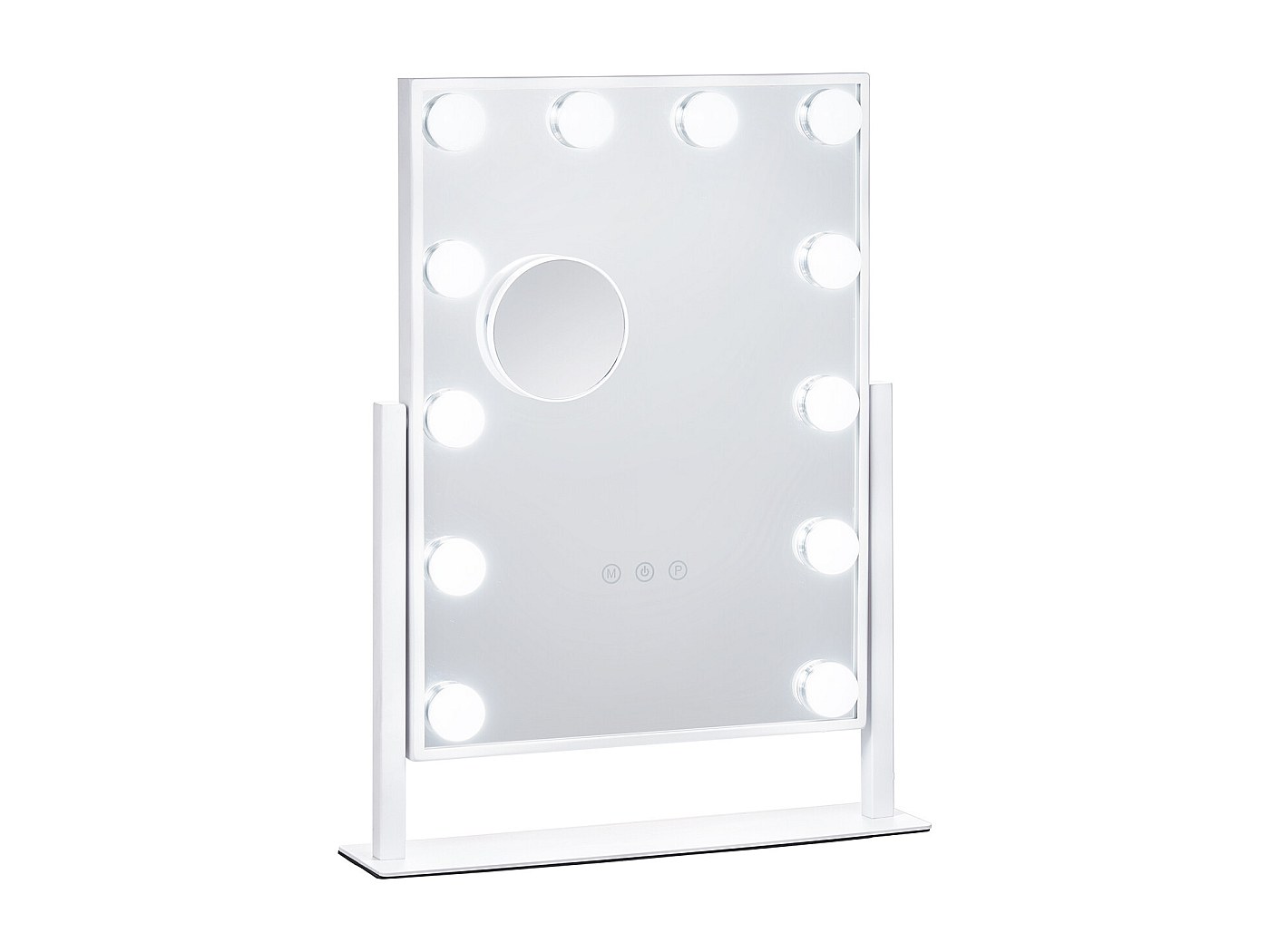 Miroir De Maquillage SucceBuy 58 X 46 Cm, Blanc, Miroir De Courtoisie De Style Hollywoodien Avec Lumieres
