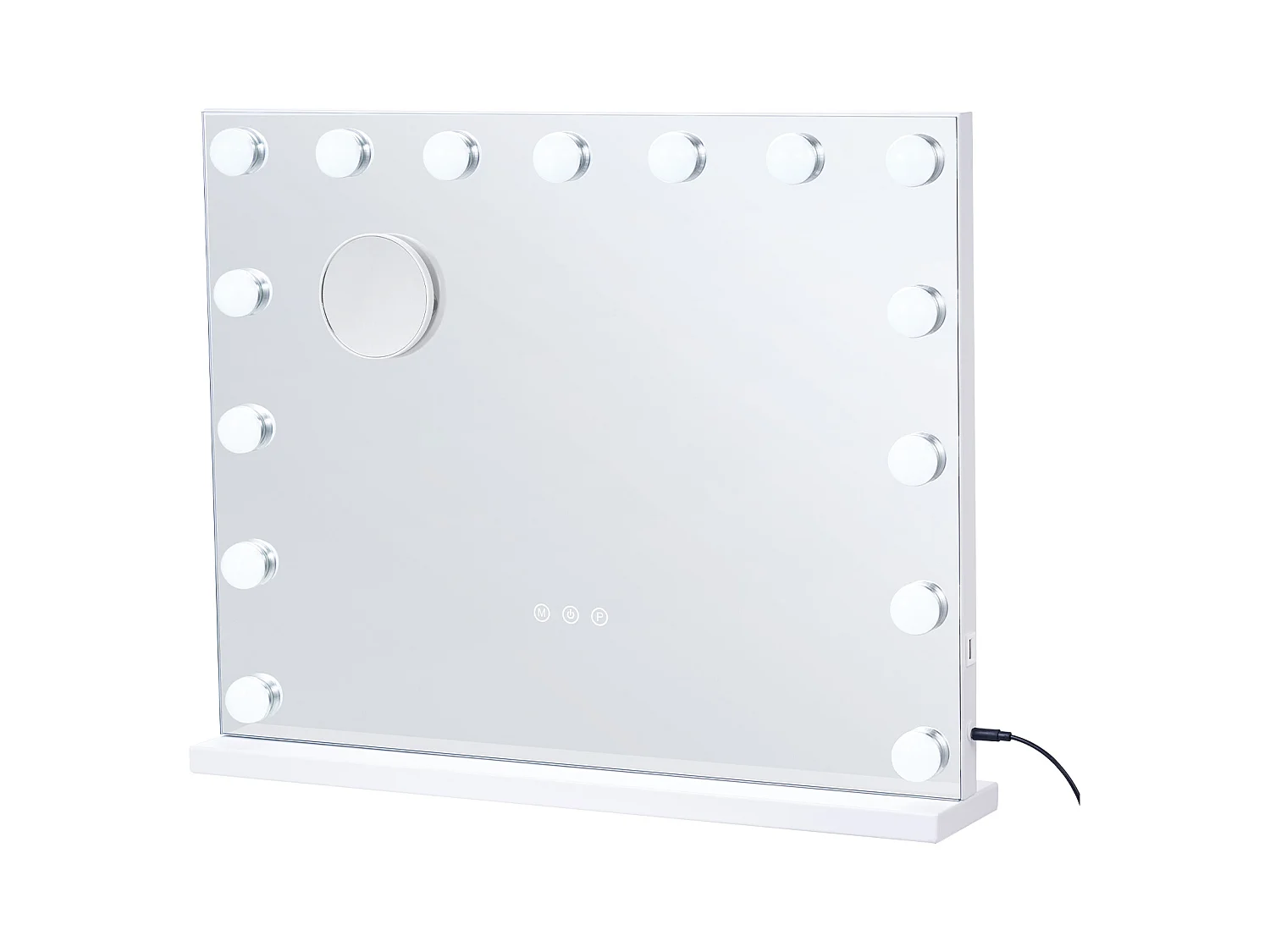 Espejo de Maquillaje SucceBuy 58 x 46 cm, Blanco, Espejo de Cortesía de Estilo Hollywoodiense con Luces