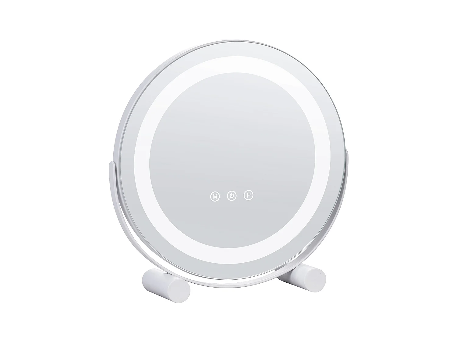 Espelho de Maquiagem com LED SucceBuy, 30.48 cm, Redondo, 3 Modos de Cor, Aumento 5X, Branco, para o Maquiagem de Mesa no Quarto