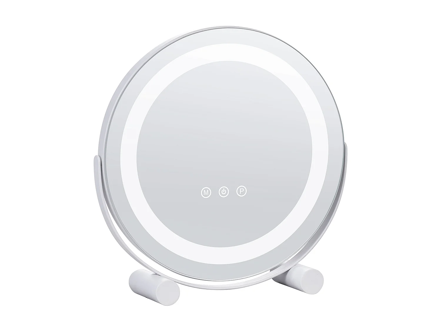 Espejo de Maquillaje con LED SucceBuy, 30.48 cm, Redondo, 3 Modos de Color, Aumento 5X, Blanco, para el Maquillaje de Mesa en la Habitación