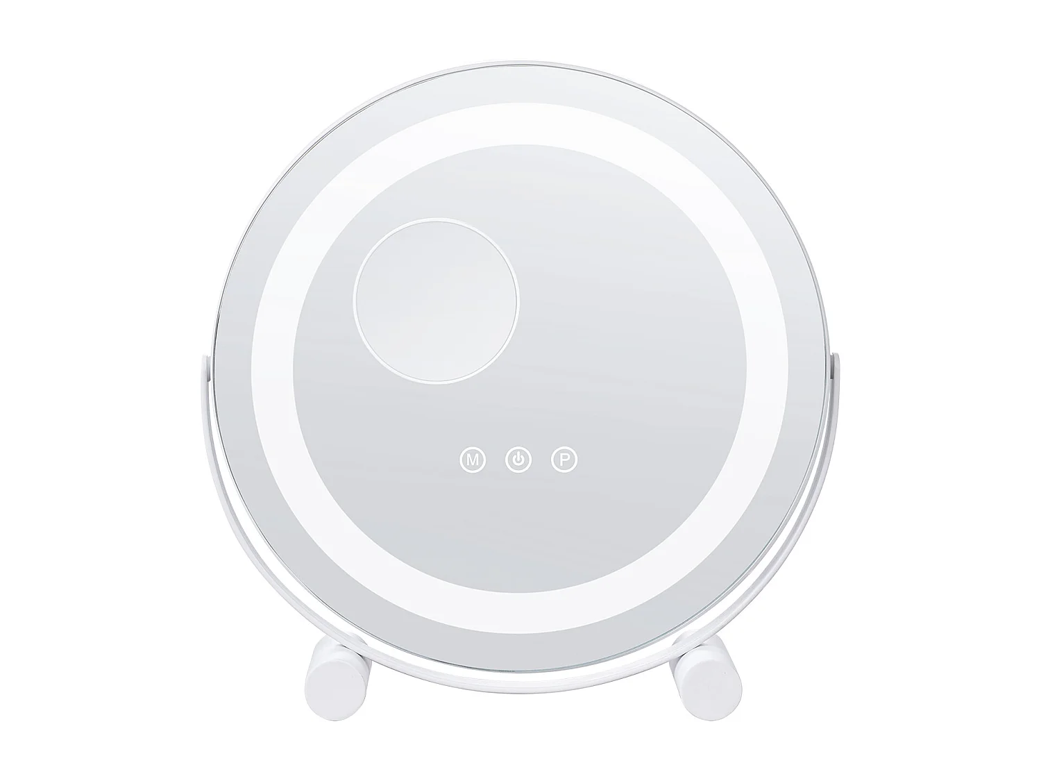 Espejo de Maquillaje con LED SucceBuy, 30.48 cm, Redondo, 3 Modos de Color, Aumento 5X, Blanco, para el Maquillaje de Mesa en la Habitación