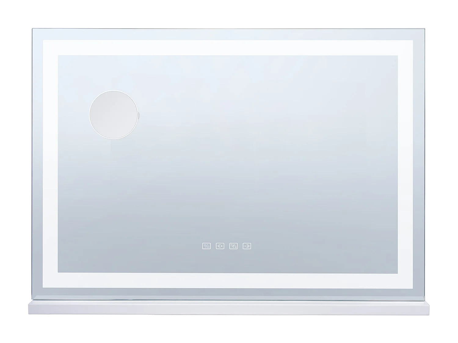 Miroir de Maquillage Éclairé SucceBuy, Bluetooth, 3 Couleurs, 55 cm, Grossissement 5X, USB, Blanc, pour le Maquillage de Table dans la Chambre
