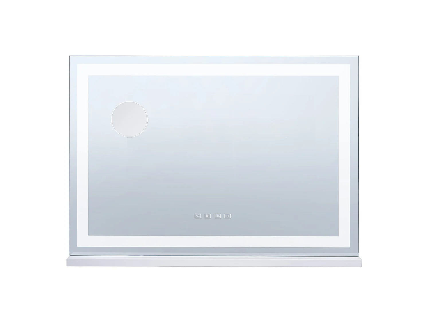 Miroir de Maquillage Éclairé SucceBuy, Bluetooth, 3 Couleurs, 55 cm, Grossissement 5X, USB, Blanc, pour le Maquillage de Table dans la Chambre