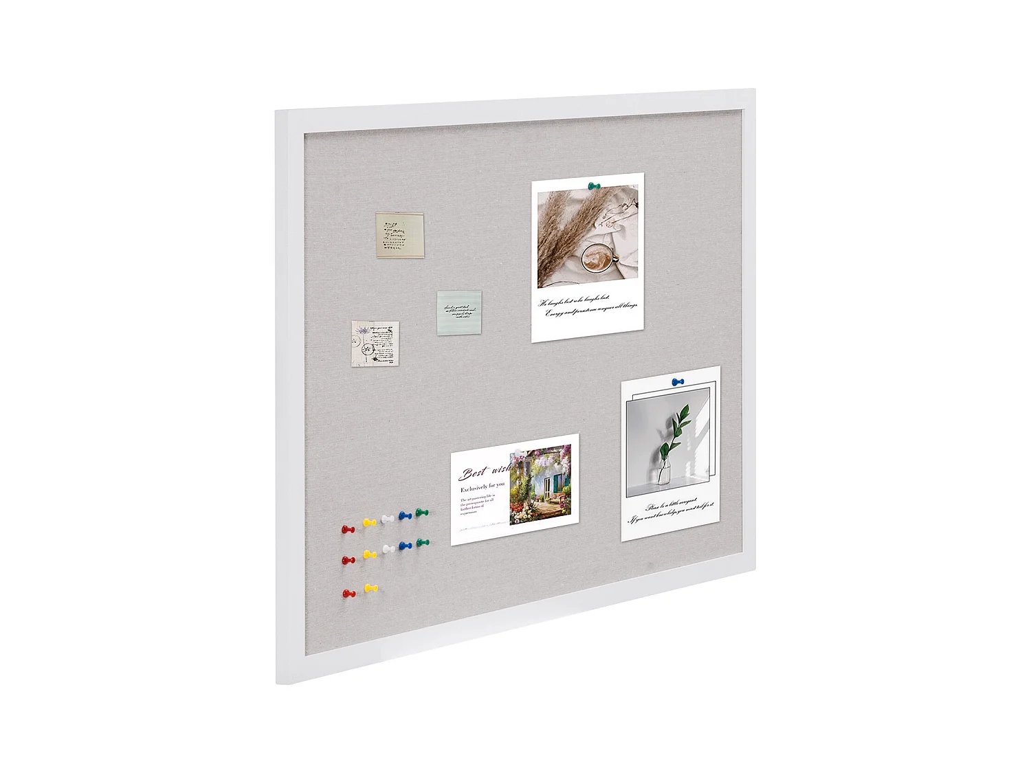 Korktafel, SucceBuy Weiße Korktafel 90x60 cm mit Leinenoberfläche - Wandmontage-Anzeigetafel