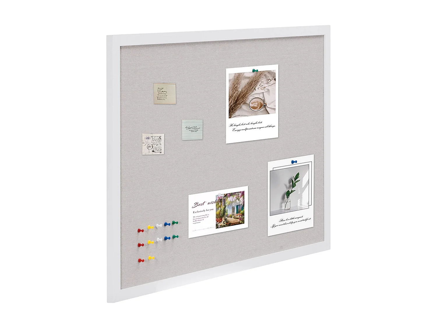 Tablica Korkowa, SucceBuy Biała Tablica Korkowa 90x60 cm z Powierzchnią Lnianą - Tablica Ogłoszeń do Ściany