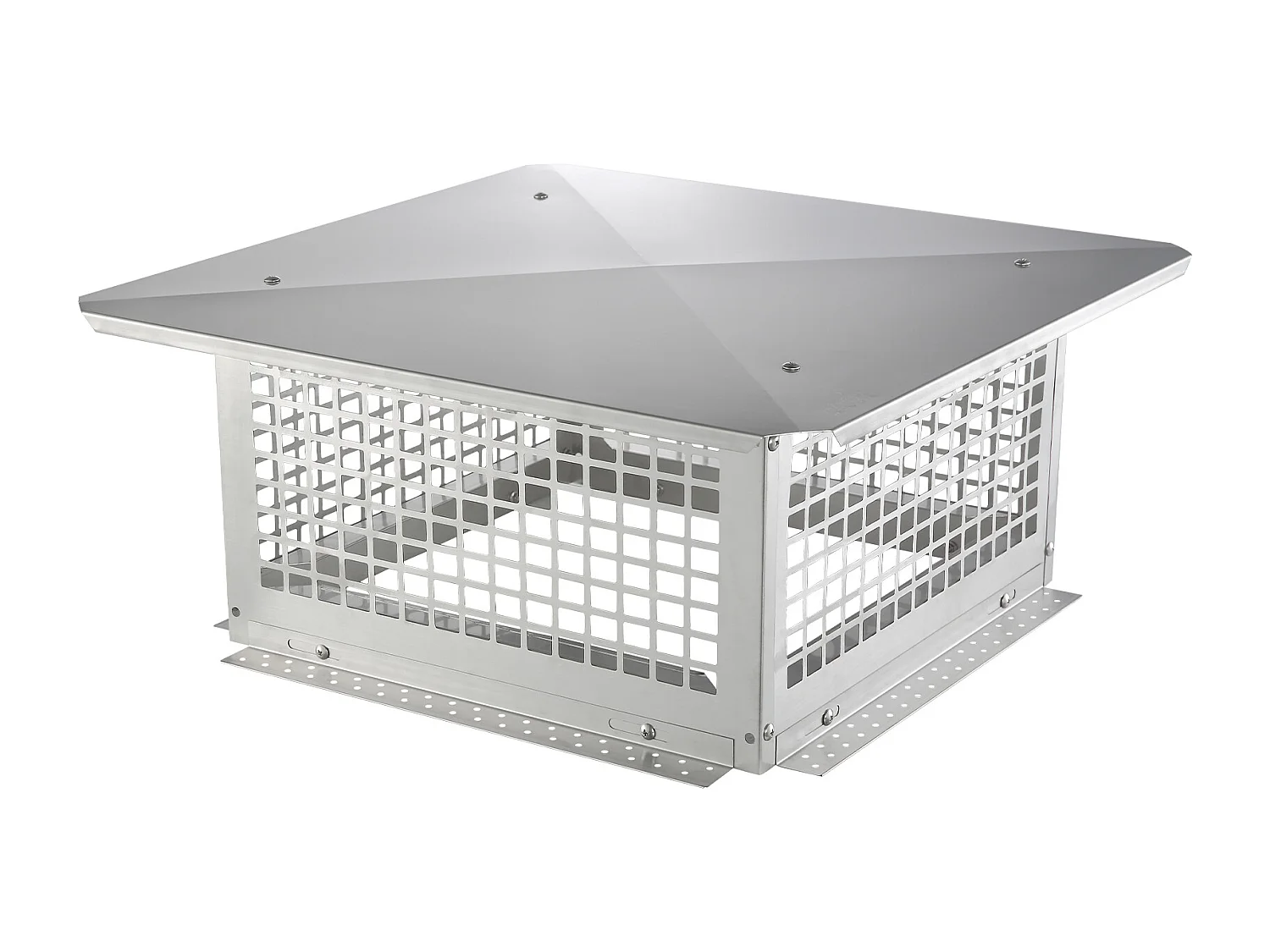 Chapeau de Cheminée SucceBuy 43.18CMx43.18CM en Acier Inoxydable 304 pour Cheminée, Convient aux Couvercles de Conduit en Maille et aux Bardeaux de Conduit