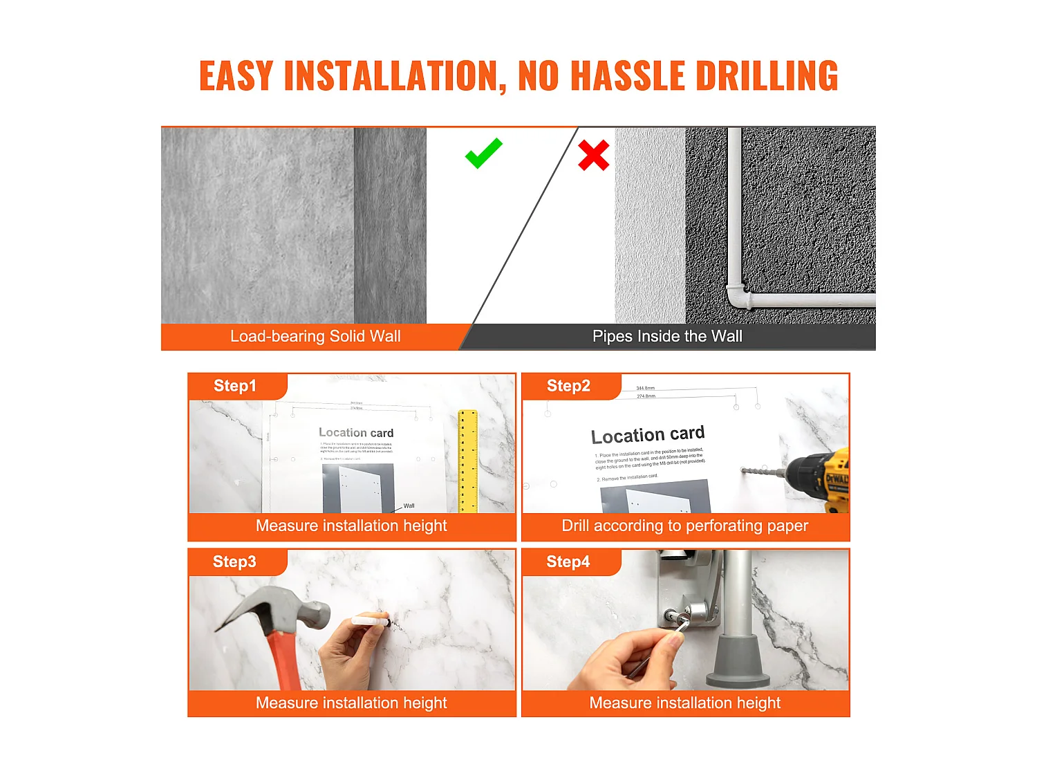 Assento de Duche Plegável em Polietileno SucceBuy, 40 x 38 cm, Fixação Mural 227 kg