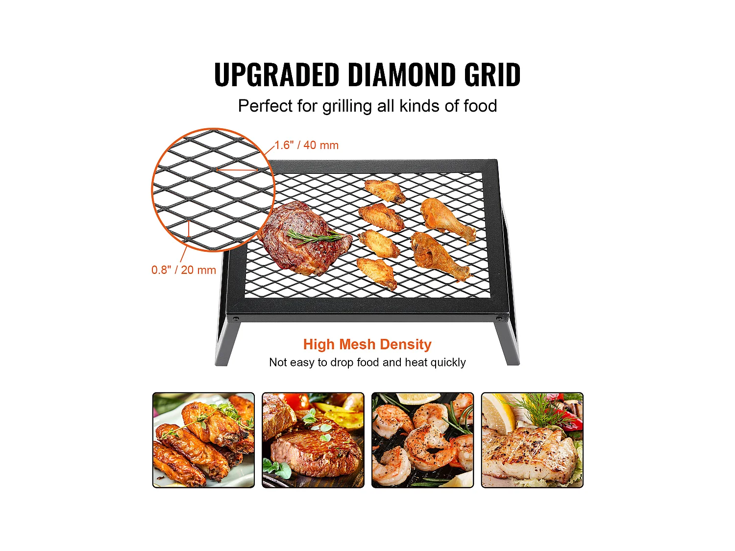 Barbecue SucceBuy de Camp Pliable Portable, Barbecue en Acier, Utilisé à l'Extérieur pour le Camping, la Randonnée, les Pique-niques, les Voyages, l'Escalade