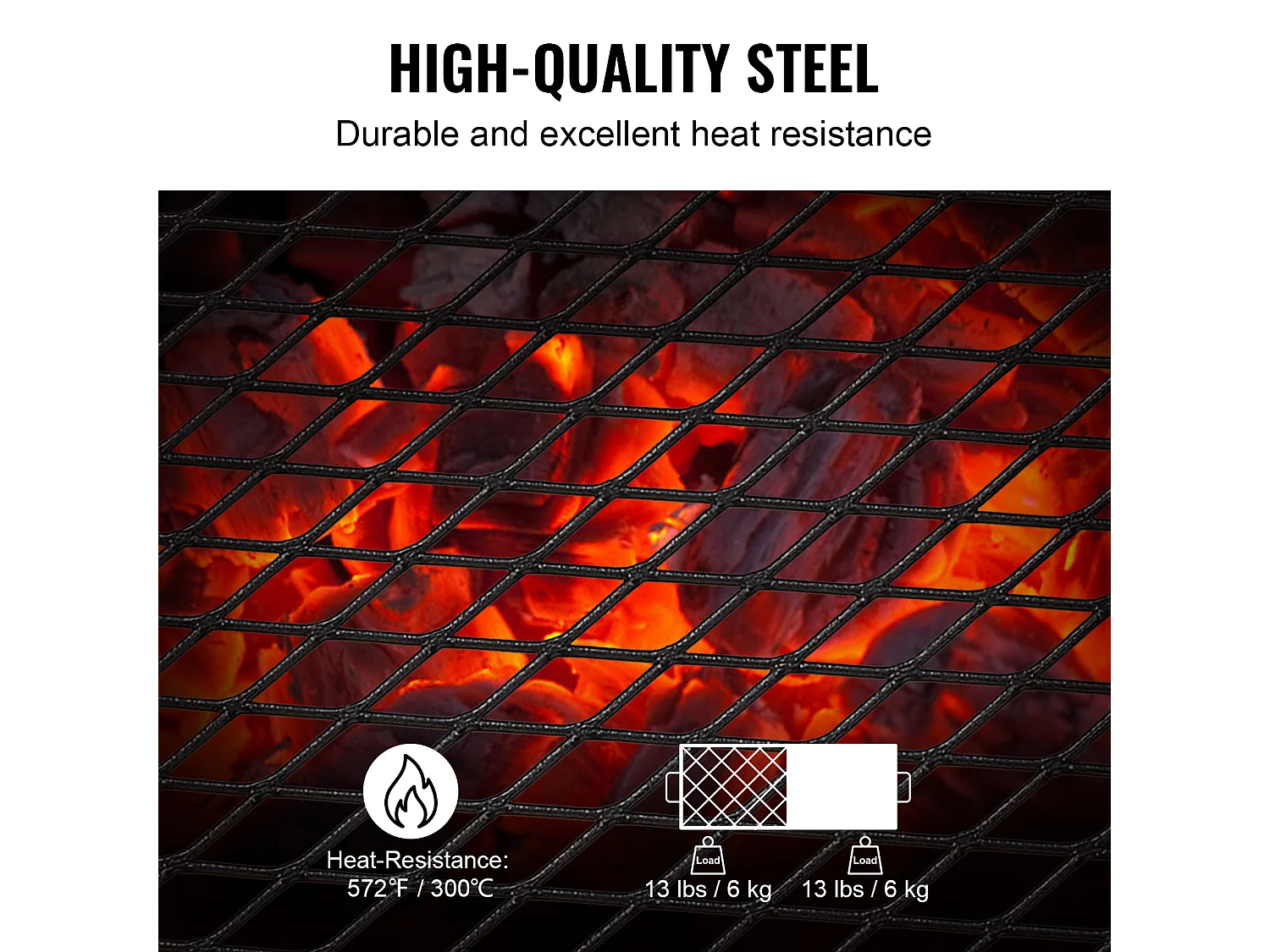 Barbecue de Camp Pliable SucceBuy, Barbecue Portable en Acier de 57 cm pour Camping et Pique-Nique en Plein Air