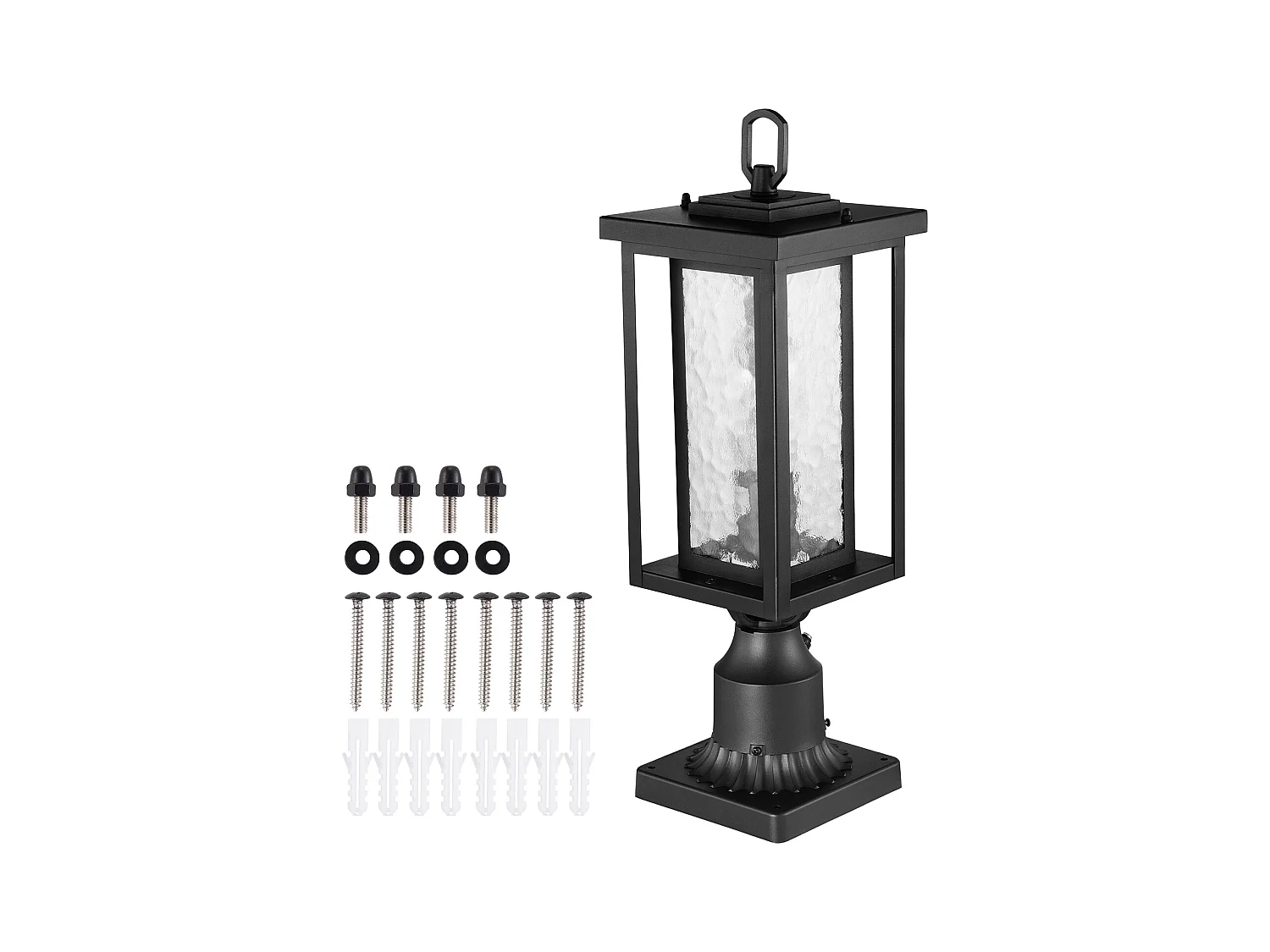 Lampadaires d'Extérieur SucceBuy, Lot de 2,  Dusk to Dawn de 45cm pour Montage sur Pilier