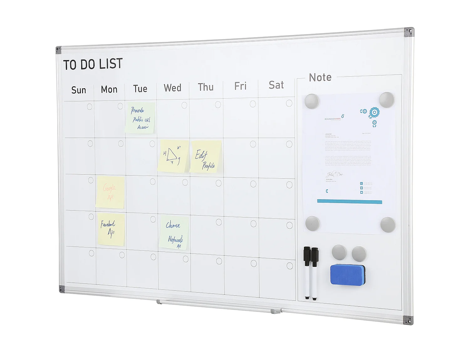 Tableau Blanc Magnétique SucceBuy, Effaçable à Sec,  91 x 61cm, Montage Mural pour Utilisation au Bureau