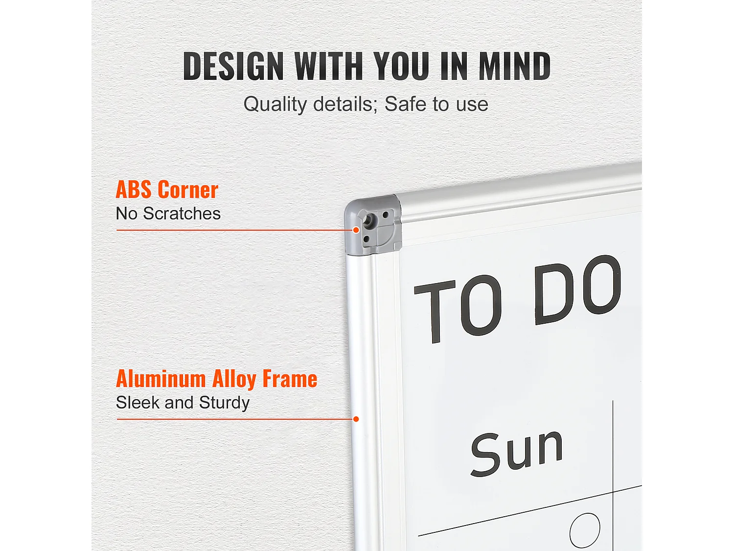 Tableau Blanc Magnétique SucceBuy, Effaçable à Sec,  91 x 61cm, Montage Mural pour Utilisation au Bureau