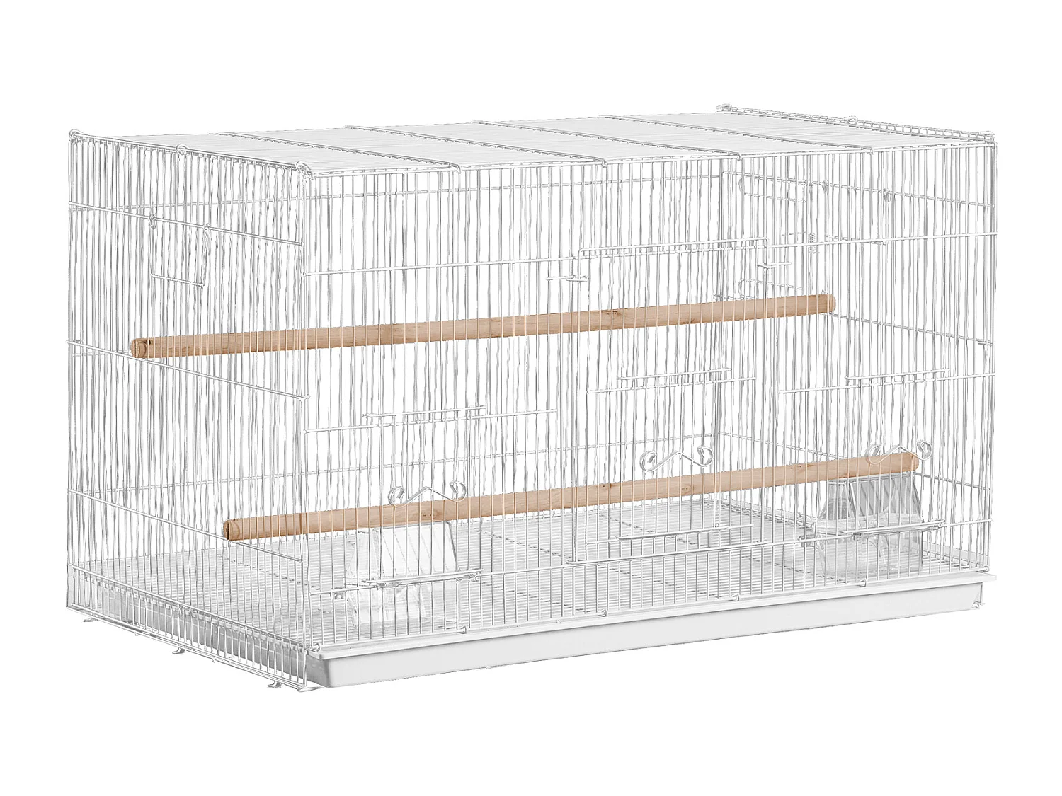 Cage à Oiseaux, SucceBuy Cage de Vol pour Petits Oiseaux de 45 cm, Blanche pour Perruches - Durable et Facile à Gérer
