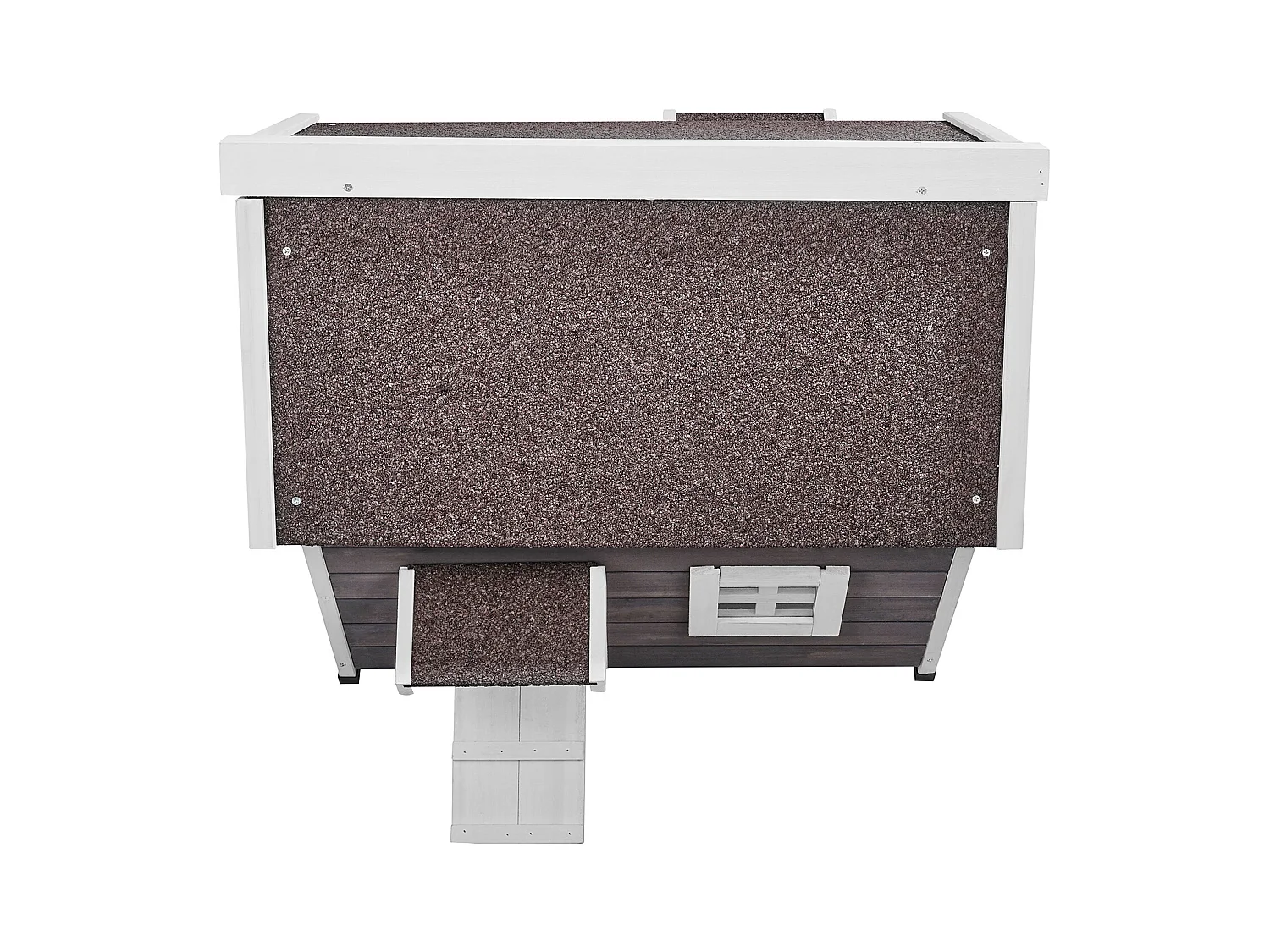 Maison pour Chat, SucceBuy Outdoor Cat Housing - un Abri en Bois pour Féelins Errants, Equipé d'un Toit, de Portes Pliantes et d'une Fenêtre d'Observation