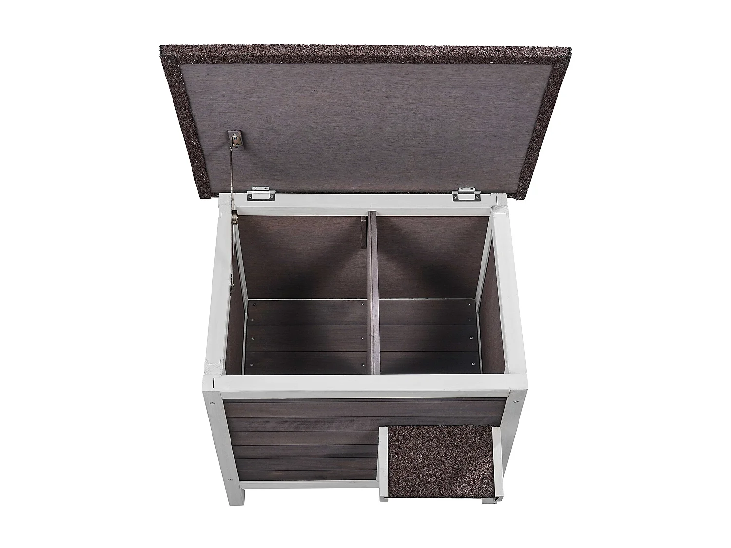 Maison pour Chat, SucceBuy Outdoor Cat Shelter - Un Abri en Bois pour Chats Sauvages, avec Toit et Portes Recouvertes de PVC