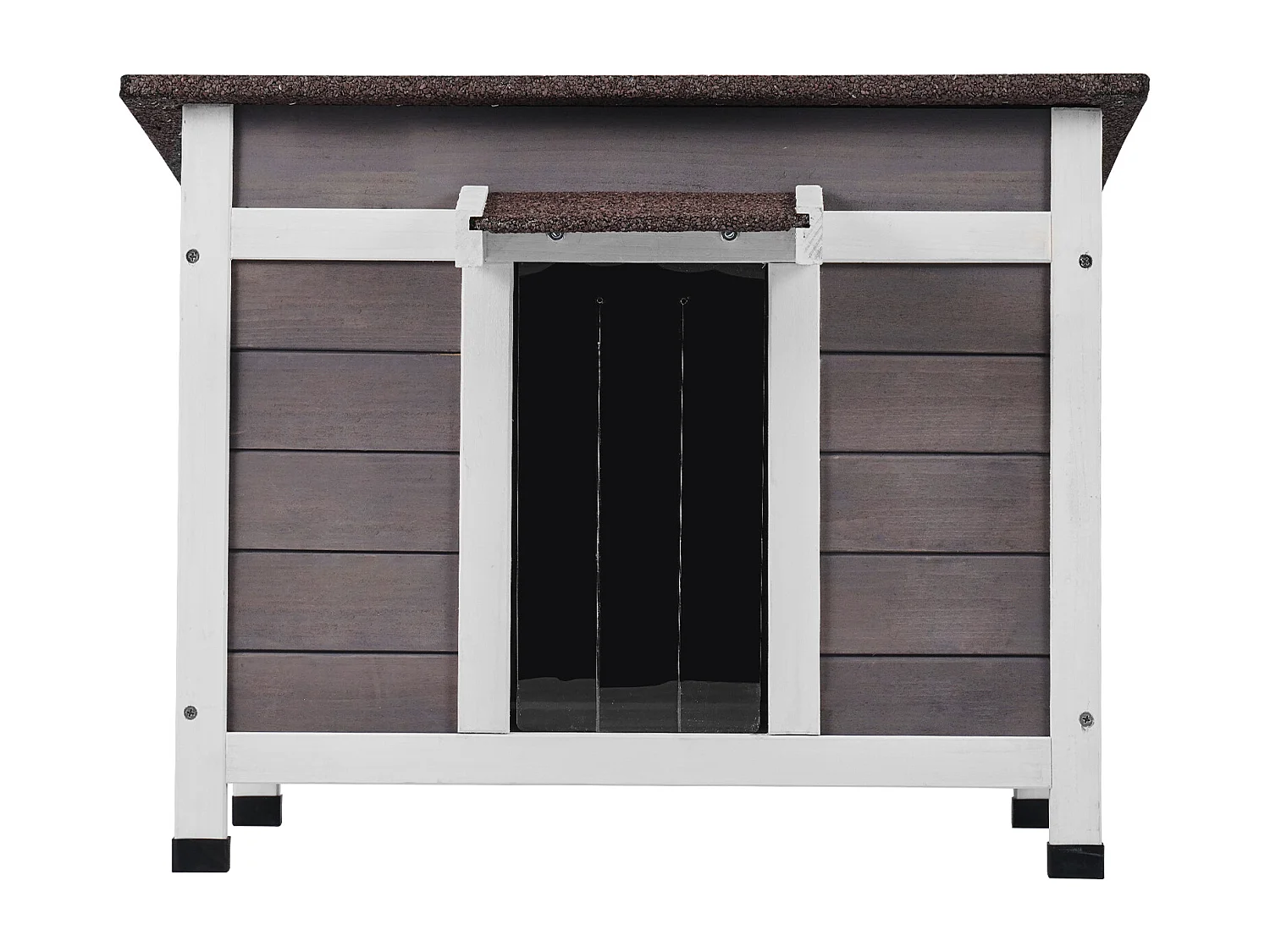 Maison pour Chat, SucceBuy Maison d'Extérieur en Bois pour Chat - Abri pour Chat Sauvage avec Portes et Fenêtres de Toit