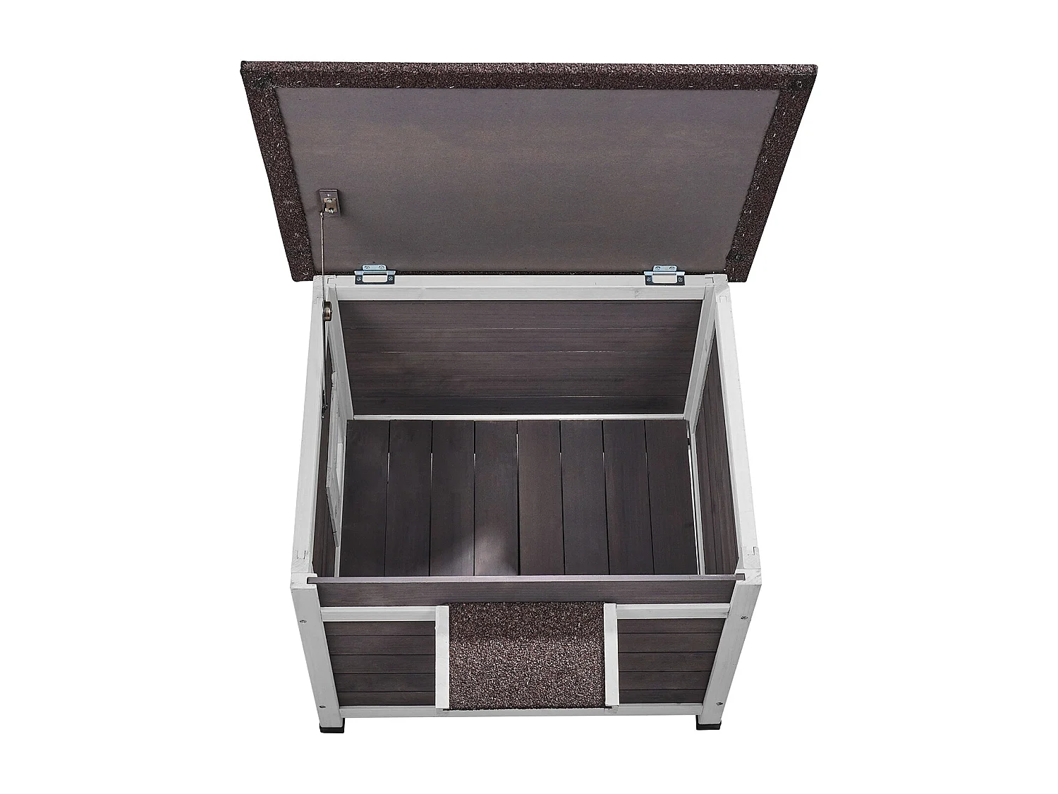 Maison pour Chat, SucceBuy Maison d'Extérieur en Bois pour Chat - Abri pour Chat Sauvage avec Portes et Fenêtres de Toit