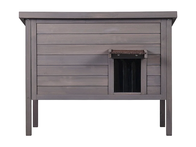 Cuccia per Gatti, SucceBuy Cuccia per Gatti da Esterno - Rifugio in Legno per Gatti Selvatici con Tetto e Porte in PVC