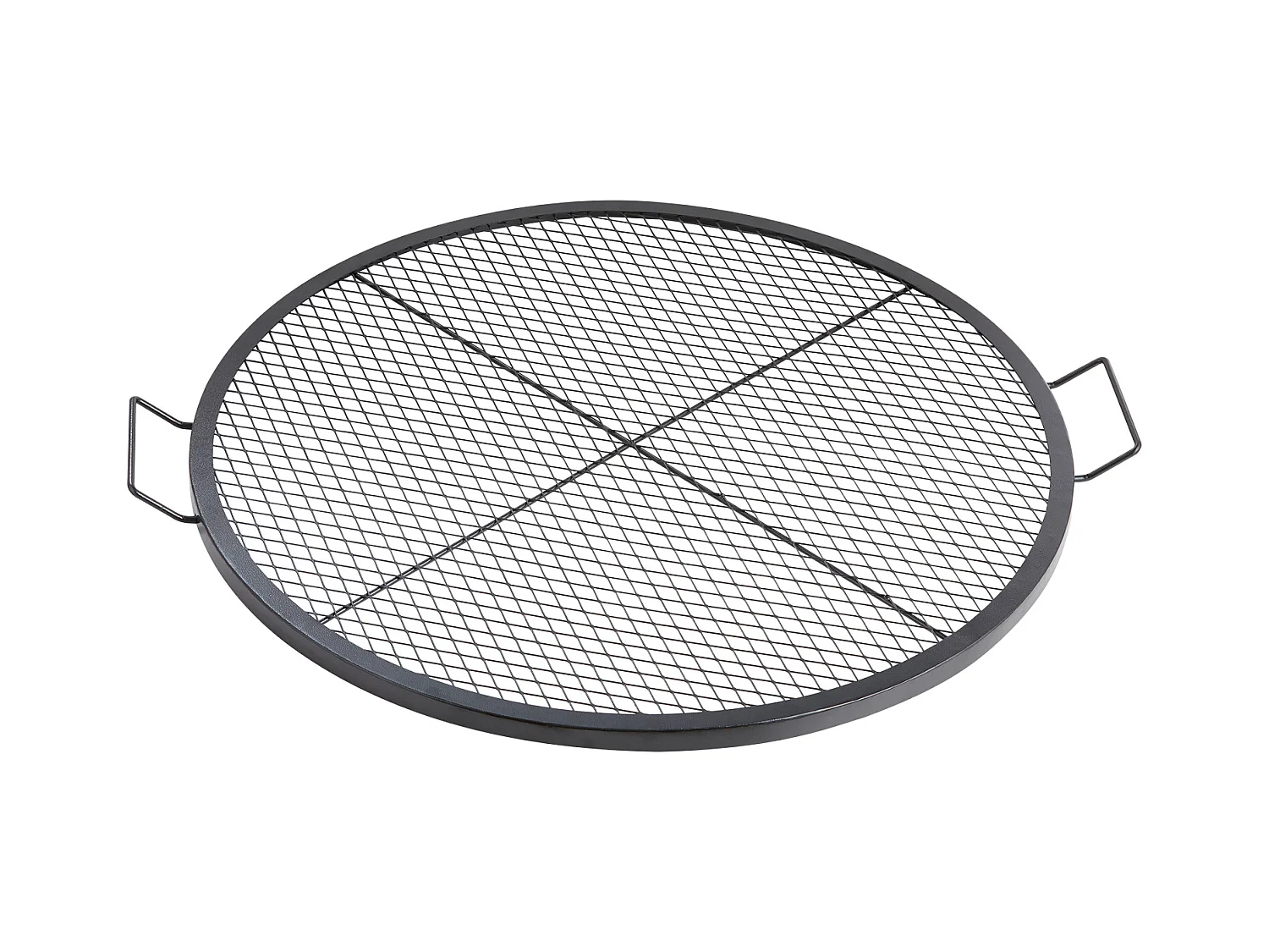Grille de Cuisson Ronde SucceBuy de 91.44CM, Grille de Barbecue en Acier Robuste avec Poignée et Support en Fil X, Noir