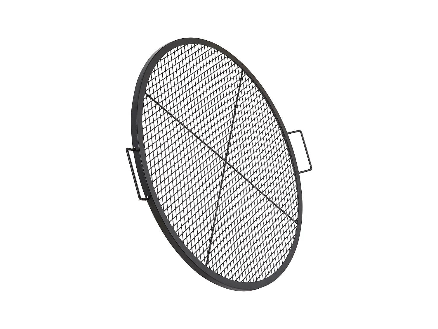 Grille de Cuisson Ronde SucceBuy de 91.44CM, Grille de Barbecue en Acier Robuste avec Poignée et Support en Fil X, Noir