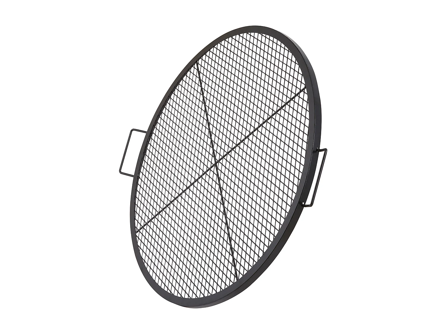Grille de Cuisson Ronde SucceBuy de 91.44CM, Grille de Barbecue en Acier Robuste avec Poignée et Support en Fil X, Noir