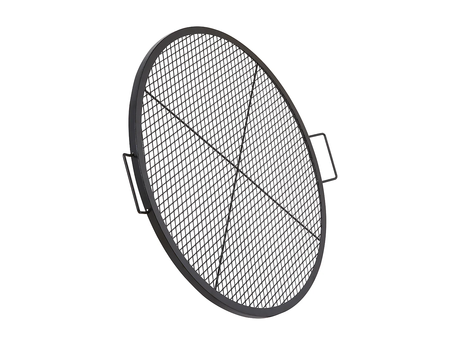 Grille de Cuisson Ronde SucceBuy de 91.44CM, Grille de Barbecue en Acier Robuste avec Poignée et Support en Fil X, Noir
