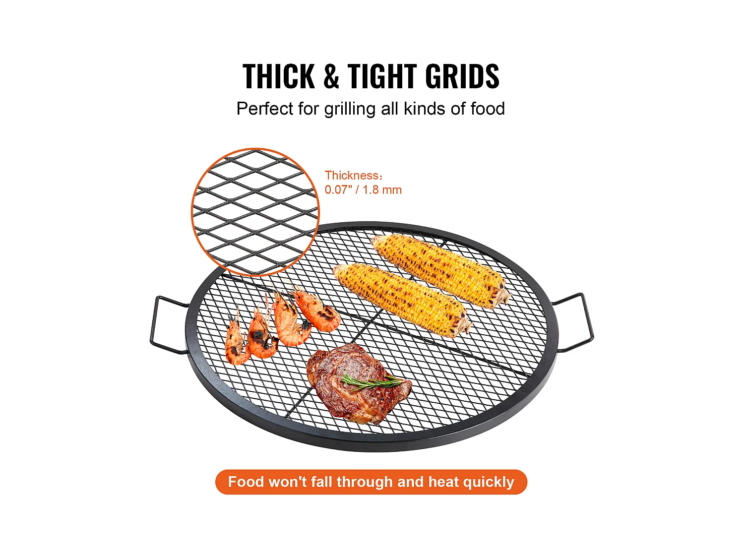 Grille de Cuisson SucceBuy pour Foyer Grille de Cuisson Ronde X-Marks de 76.2CM - Acier Robuste