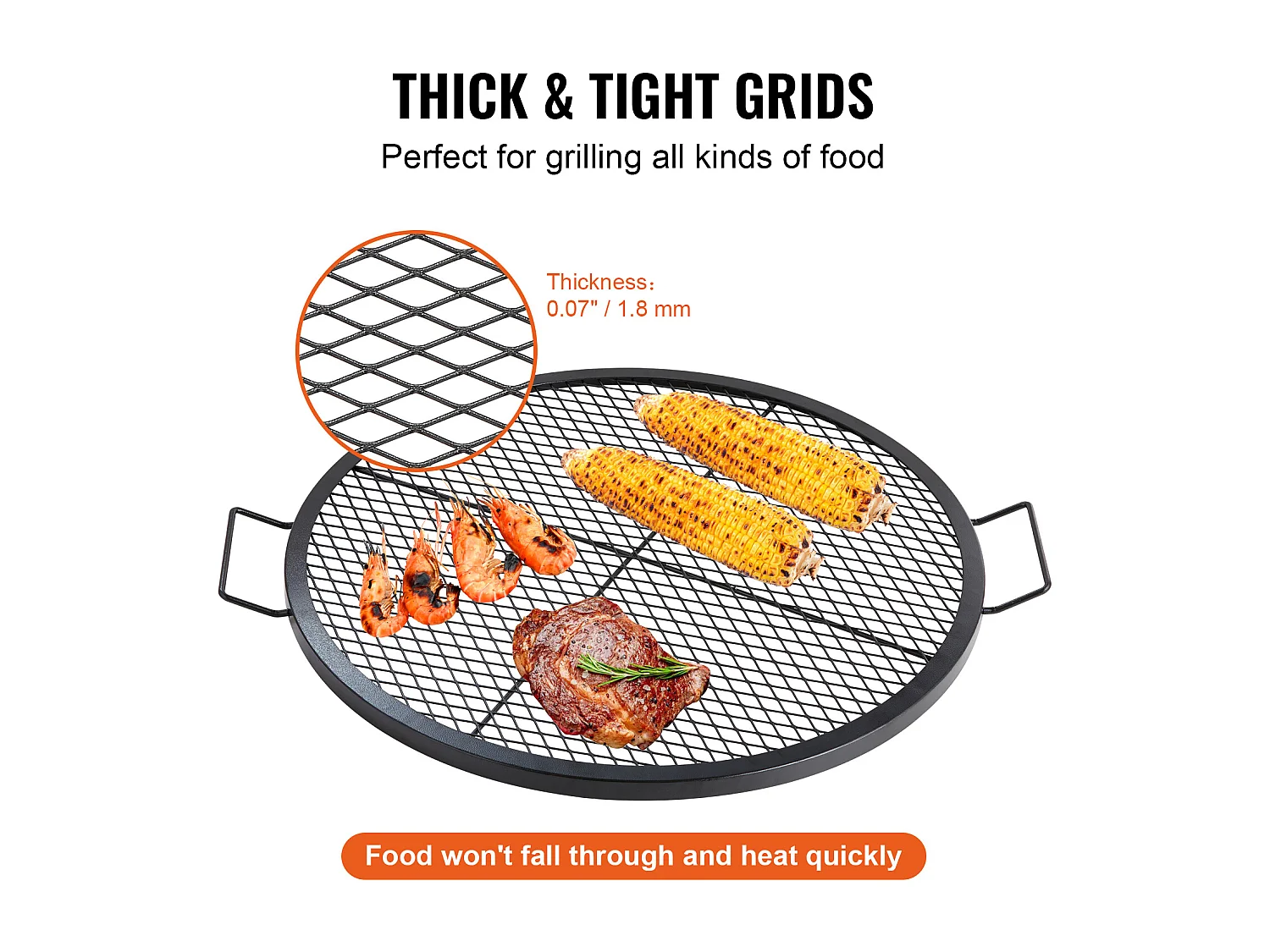 Grille de Cuisson SucceBuy pour Foyer Grille de Cuisson Ronde X-Marks de 76.2CM - Acier Robuste