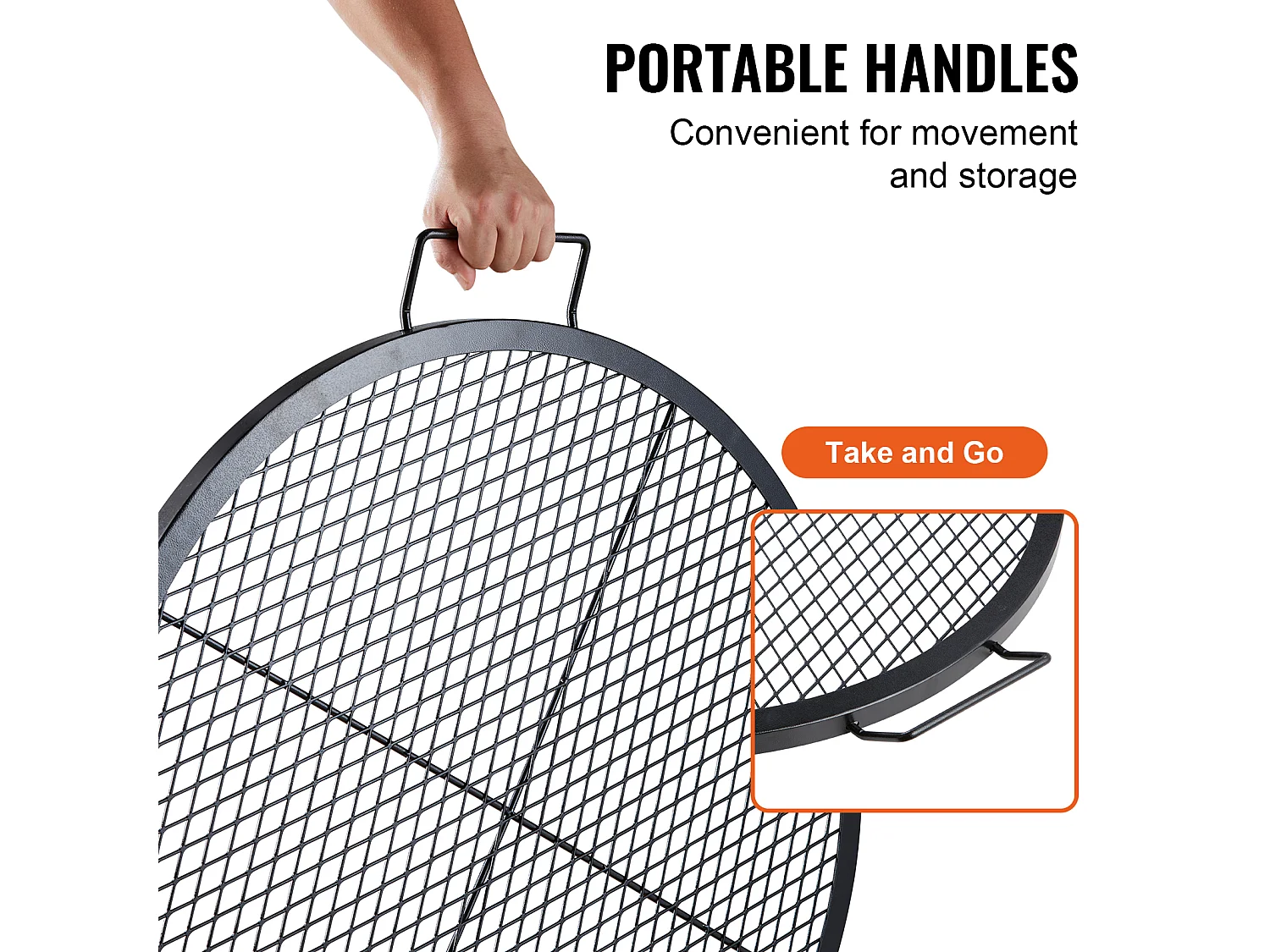 Grille de Cuisson SucceBuy pour Foyer Grille de Cuisson Ronde X-Marks de 76.2CM - Acier Robuste