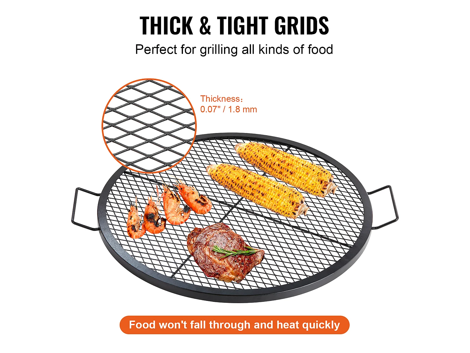 Grille de Cuisson SucceBuy pour Foyer Grille de Cuisson Ronde X-Marks de 76.2CM - Acier Robuste