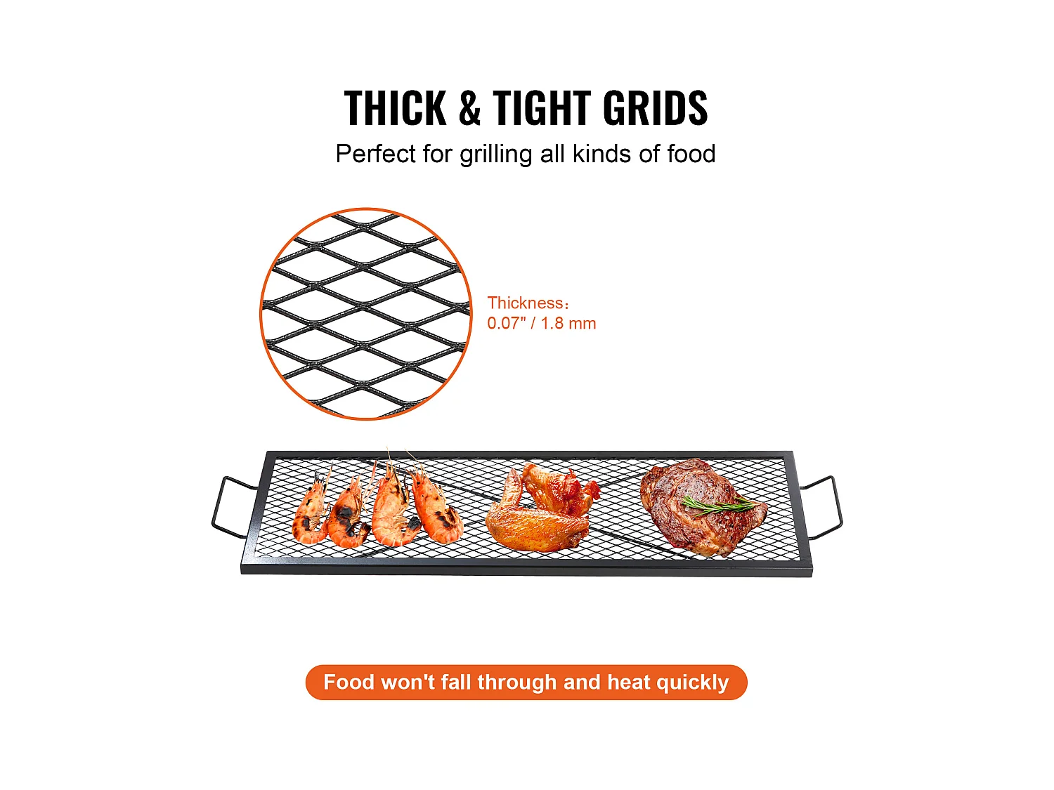 Grille de Cuisson Rectangulaire SucceBuy de 112CM, Gril pour Foyer X-Marks, Acier Robuste