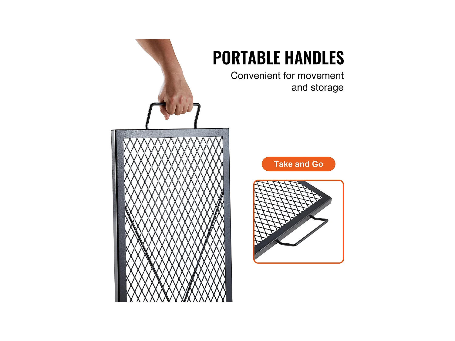 Grille de Cuisson Rectangulaire SucceBuy de 112CM, Gril pour Foyer X-Marks, Acier Robuste