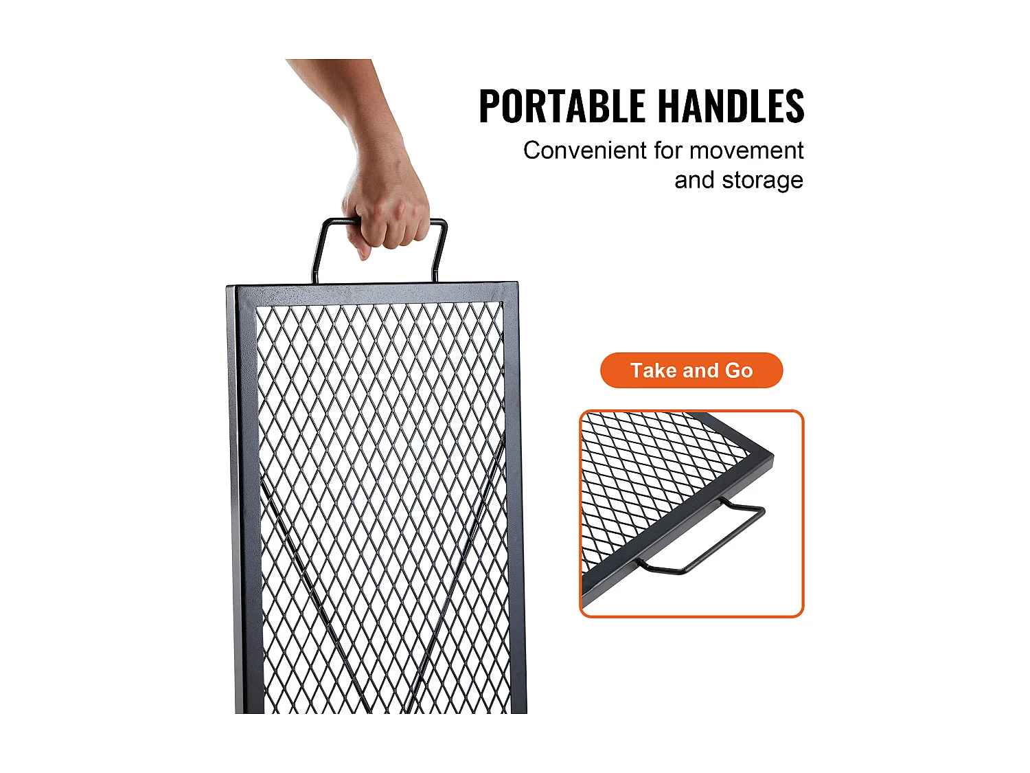 Grille de Cuisson Rectangulaire SucceBuy de 112CM, Gril pour Foyer X-Marks, Acier Robuste