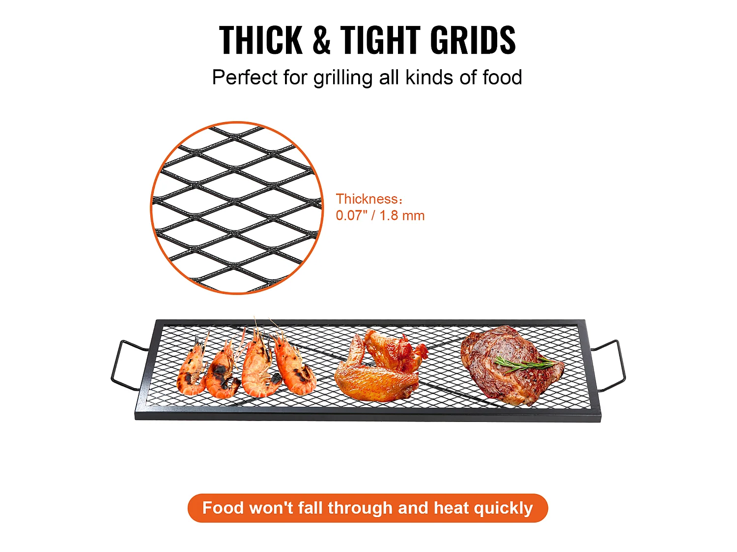 Grille de Cuisson Rectangulaire SucceBuy de 112CM, Gril pour Foyer X-Marks, Acier Robuste