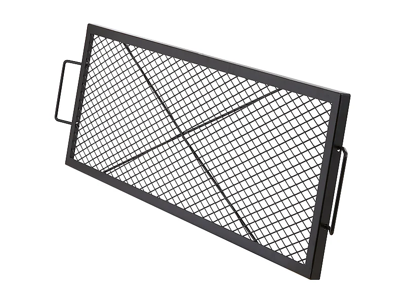 Grille de Cuisson Rectangulaire SucceBuy de 112CM, Gril pour Foyer X-Marks, Acier Robuste