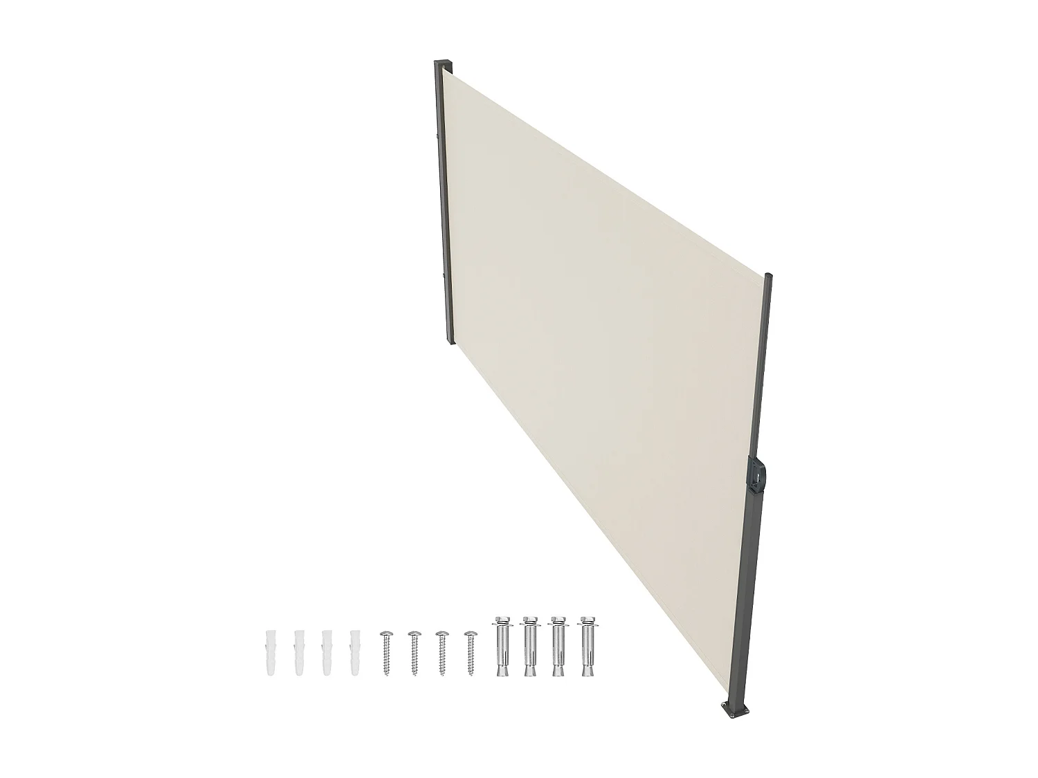 Auvent Latéral Rétractable SucceBuy, 200 x 300 cm, Écran D'intimité pour Terrasse et Séparateur de Clôture, Beige