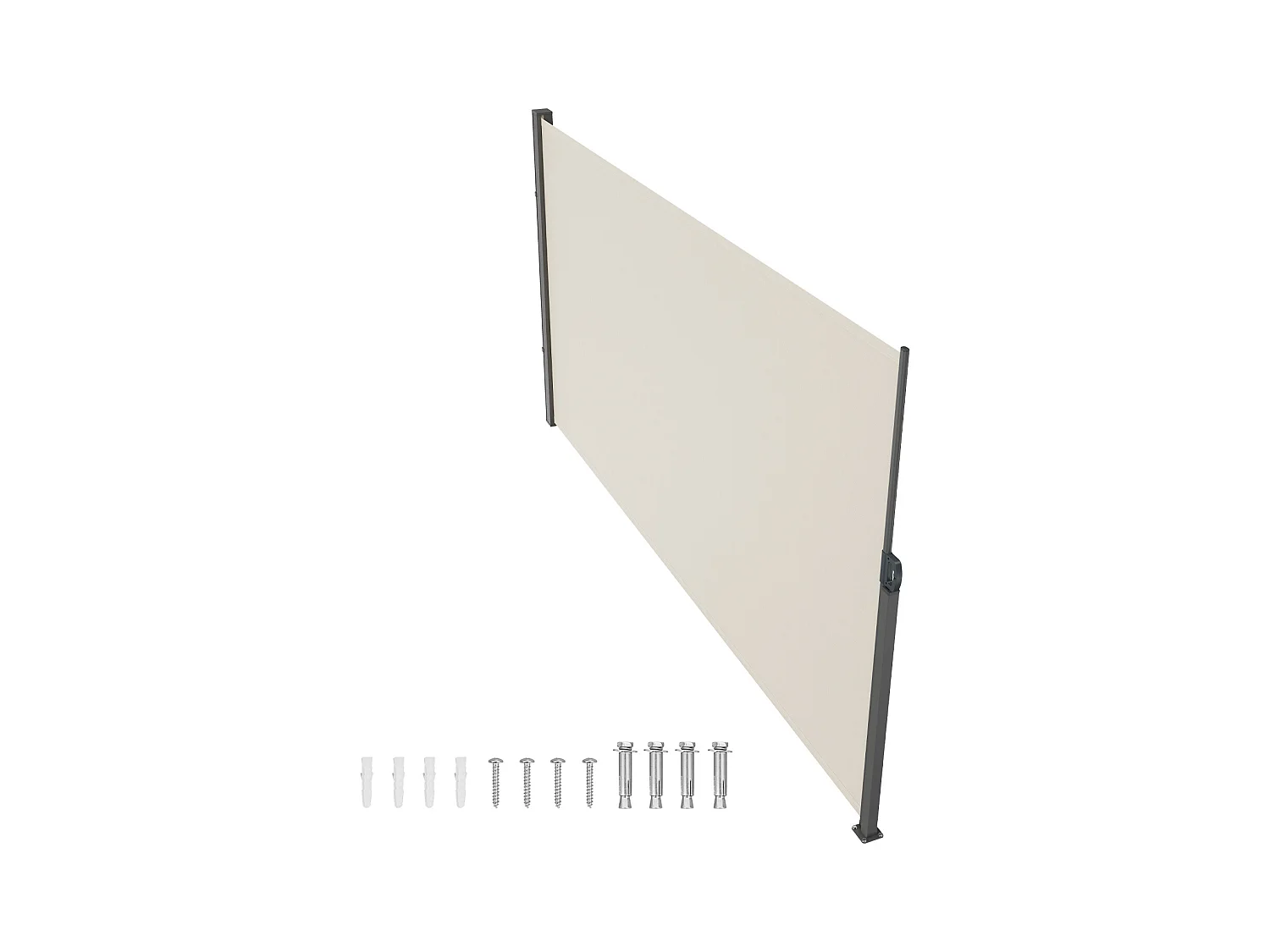Retraierbarer Seitenmarkise SucceBuy 160 x 300 cm, Terrassen-Privatsphäre-Bildschirm und Zaunscheider, Beige
