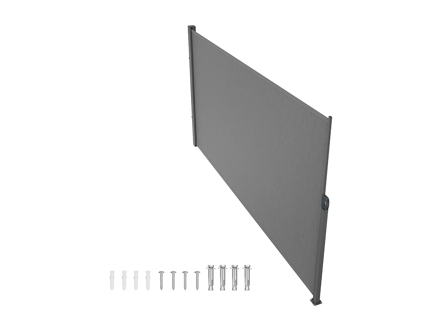 Retraierbarer Seitenmarkise SucceBuy 160 x 300 cm, Terrassen-Privatsphäre-Bildschirm und Zaunscheider, Grau