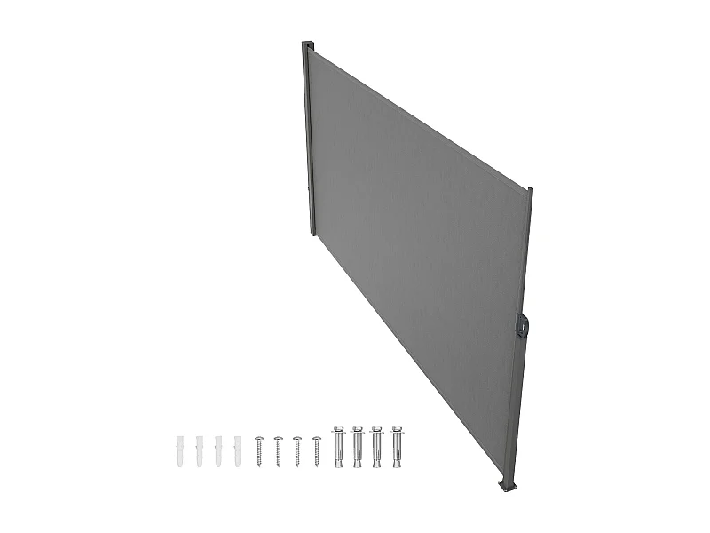 Retraierbarer Seitenmarkise SucceBuy 160 x 300 cm, Terrassen-Privatsphäre-Bildschirm und Zaunscheider, Grau